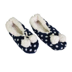 Pantoffel laag model met balletjes - Donkerblauw / Wit - Maat 28 / 30 Pantoffel laag model met balletjes - Donkerblauw / Wit - Maat 28 / 30