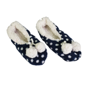Pantoffel laag model met balletjes - Donkerblauw / Wit - Maat 31 / 33 Pantoffel laag model met balletjes - Donkerblauw / Wit - Maat 31 / 33