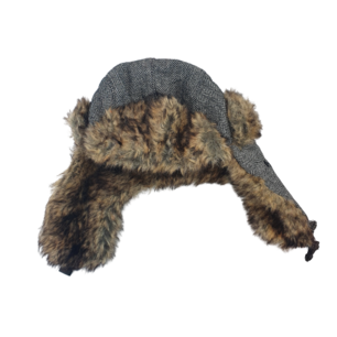Fur Muts ILANA - Grijs / Zwart - Polyester - Chapka Fur Muts ILANA - Grijs / Zwart - Polyester - Chapka