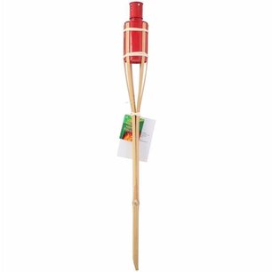 Bamboe tuinfakkel 60 cm - Rood - Tuindecoratie / tuinverlichting - Rode oliefakkels navulbaar Bamboe tuinfakkel 60 cm - Rood - Tuindecoratie / tuinverlichting - Rode oliefakkels navulbaar