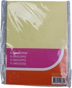 Enveloppen - Geel - 11.5 x 16 cm - 15 stuks Enveloppen - Geel - 11.5 x 16 cm - 15 stuks