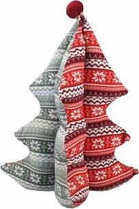 Deurstopper Kerstboom - Grijs/Rood - 40 cm