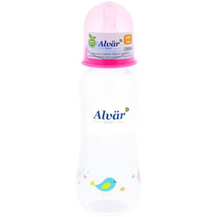 Alvar Babyfles - Roze / Transparant - Kunststof - 250 ml - Ø 6 x 19,5 cm - 0m + Alvar Babyfles - Roze / Transparant - Kunststof - 250 ml - Ø 6 x 19,5 cm - 0m +