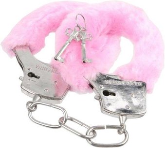 Fancy Pluche Handboeien - Roze / Zilver - Metaal - One Size Fancy Pluche Handboeien - Roze / Zilver - Metaal - One Size