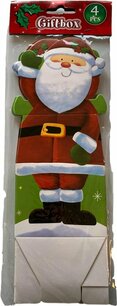 Giftbox - Kerstman - papier - 4 stuks