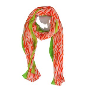 Zomersjaal LARISSA - Oranje / Groen - Dames - Polyester Zomersjaal LARISSA - Oranje / Groen - Dames - Polyester