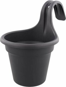 Bloempot met beugel JAXON - Zwart - Kunststof - 18 cm Bloempot met beugel JAXON - Zwart - Kunststof - 18 cm