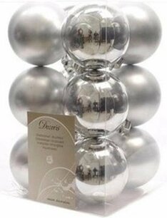 Kerstballetjes 12 Delig - Zilver - Kunststof - Ø 3 cm Kerstballetjes 12 Delig - Zilver - Kunststof - Ø 3 cm