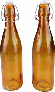 Trendy decofles MARISOL - Rond - Oranje - Glas - 6x27cm Trendy decofles MARISOL - Rond - Oranje - Glas - 6x27cm