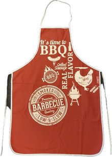 Barbecue Schort - rood / Wit - Polyester / Katoen - 60 x 84 cm Barbecue Schort - rood / Wit - Polyester / Katoen - 60 x 84 cm