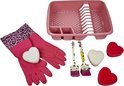 Huishoud Pakket - Mijn eerste uitzet - Roze - Schoonmaak - Afwasborstel - Schoonmaakhandschoenen - Schuurspons - Afdruiprek - Cadeau pakket - Kado pakket Huishoud Pakket - Mijn eerste uitzet - Roze - Schoonmaak - Afwasborstel - Schoonmaakhandschoenen - Schuurspons - Afdruiprek - Cadeau pakket - Kado pakket