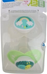 MAM Original Regenboog / Slak - Fopspenen - Transparant / Groen - Silicone - BPA vrij - 6+ maanden - Set van 2 MAM Original Regenboog / Slak - Fopspenen - Transparant / Groen - Silicone - BPA vrij - 6+ maanden - Set van 2