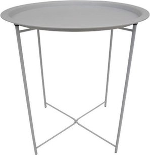 Metalen Bijzettafel - Industrieel - Wit - Metaal - Rond - Ø 47 x 51 cm Metalen Bijzettafel - Industrieel - Wit - Metaal - Rond - Ø 47 x 51 cm