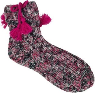 Gebreide warme sokken met strik - Dames - Roze - Maat 36-41 Gebreide warme sokken met strik - Dames - Roze - Maat 36-41
