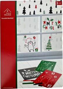 Raamdecoratieset Pinguin Kerstboom Merry Christmas - Multicolor - Kunststof - 7 Delig Raamdecoratieset Pinguin Kerstboom Merry Christmas - Multicolor - Kunststof - 7 Delig