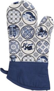 Ovenwant - Ovenhandschoenen - HOLLANDS GLORIE - Blauw / Wit - Katoen - 18x30 cm - Oven - Handschoenen - Hitte handschoen Ovenwant - Ovenhandschoenen - HOLLANDS GLORIE - Blauw / Wit - Katoen - 18x30 cm - Oven - Handschoenen - Hitte handschoen