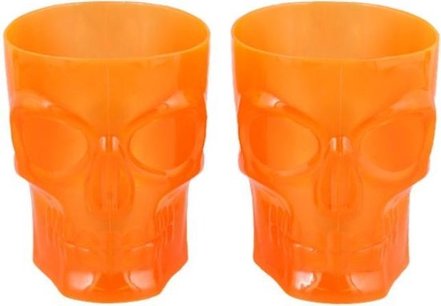 Totally Halloween | Kunststof Glazen | Halloween glazen | Doodshoofd | Oranje Totally Halloween | Kunststof Glazen | Halloween glazen | Doodshoofd | Oranje