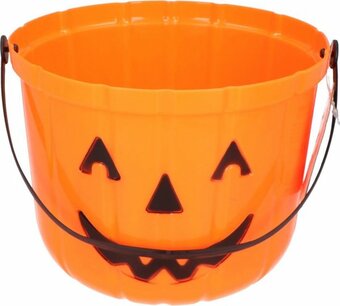 Halloween snoep emmer met licht - Oranje - Kunststof - Set van 2 - Ø 22 cm Halloween snoep emmer met licht - Oranje - Kunststof - Set van 2 - Ø 22 cm