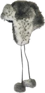 Fur Muts - Grijs / Wit - Polyester Fur Muts - Grijs / Wit - Polyester