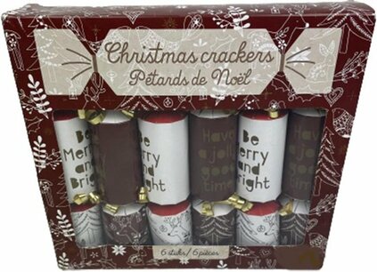Christmas Crackers - Party Crackers - Mini Kerstmis Spel - Kerstspel - Wie ben ik - Kerst Musthave - Bruin / Wit / Rood - Set van 6 Christmas Crackers - Party Crackers - Mini Kerstmis Spel - Kerstspel - Wie ben ik - Kerst Musthave - Bruin / Wit / Rood - Set van 6