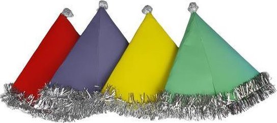 Feesthoedjes - Multicolor - 4 stuks Feesthoedjes - Multicolor - 4 stuks
