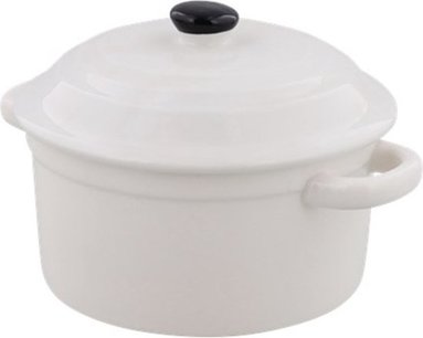Excellent Houseware Mini Ovenschaal met Deksel - Wit - Keramiek - Rond - 0.2 Liter Excellent Houseware Mini Ovenschaal met Deksel - Wit - Keramiek - Rond - 0.2 Liter
