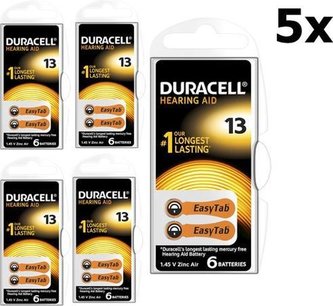 30 Stuks ( 5 Blister a 6st) Duracell Hearing Aid DA13 1.45V Gehoorapparaat batterijen 30 Stuks ( 5 Blister a 6st) Duracell Hearing Aid DA13 1.45V Gehoorapparaat batterijen
