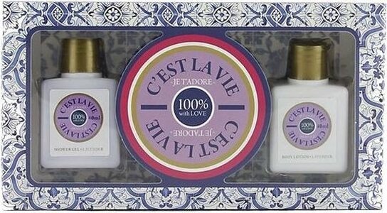 C'est La Vie - Je T'adore Geschenkset - Bodylotion / Shower Gel - Paars - 20 x 3,5 x 11 cm C'est La Vie - Je T'adore Geschenkset - Bodylotion / Shower Gel - Paars - 20 x 3,5 x 11 cm