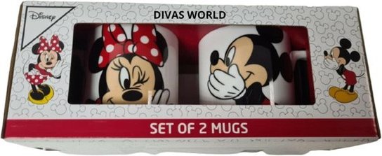Disney Mickey & Minnie Mouse Mokken set - Multicolor - Keramiek - 15 x 10 x 9 cm - Set van 2 Disney Mickey & Minnie Mouse Mokken set - Multicolor - Keramiek - 15 x 10 x 9 cm - Set van 2