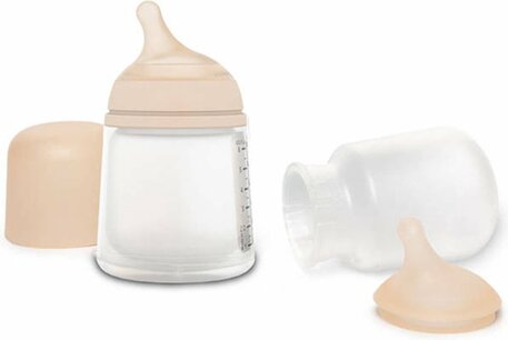 Suavinex Zero Zero Flesspeen - Zalm / Transparant - Baby Starterset - Siliconen - 180 ml Suavinex Zero Zero Flesspeen - Zalm / Transparant - Baby Starterset - Siliconen - 180 ml