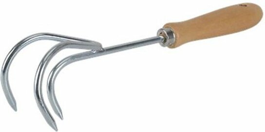Handkrabber / Onkruidwieder - Bruin / Zilver - Hout / Metaal - l 30 cm Handkrabber / Onkruidwieder - Bruin / Zilver - Hout / Metaal - l 30 cm