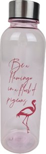 Drinkfles Be A Flamingo - Roze / Transparant - Kunststof / RVS - 500ml Drinkfles Be A Flamingo - Roze / Transparant - Kunststof / RVS - 500ml