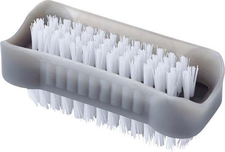 Nagelborstel - Grijs - Kunststof - 10 x 3.5 cm - Set van 2 Nagelborstel - Grijs - Kunststof - 10 x 3.5 cm - Set van 2