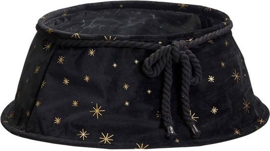 Luxe Velvet Kerstboomrok met Sterren HEAVEN - Zwart / Goud - Zacht Velvet / Fluweel - Kerstboom Mand - Polyester - Ø 40 x 60 x 25 cm cm Luxe Velvet Kerstboomrok met Sterren HEAVEN - Zwart / Goud - Zacht Velvet / Fluweel - Kerstboom Mand - Polyester - Ø 40 x 60 x 25 cm cm