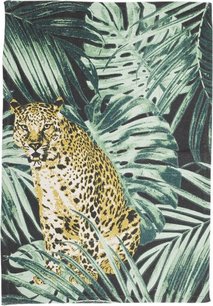Jungle vloerkleed met Luipaard / Panter - Huis accessoires - Decoratie - Tropisch 60 x 90 cm - Groen/Geel Jungle vloerkleed met Luipaard / Panter - Huis accessoires - Decoratie - Tropisch 60 x 90 cm - Groen/Geel