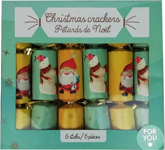 Christmas Crackers - Party Crackers - Mini Kerstmis Spel - Kerstspel - Wie ben ik - Kerst Musthave - Geel /Groen - Set van 6 Christmas Crackers - Party Crackers - Mini Kerstmis Spel - Kerstspel - Wie ben ik - Kerst Musthave - Geel /Groen - Set van 6