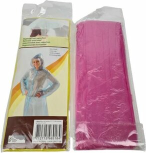 Nood Regenjas voor Volwassenen - Met Drukknopen - Roze - Kunststof - One Size Nood Regenjas voor Volwassenen - Met Drukknopen - Roze - Kunststof - One Size
