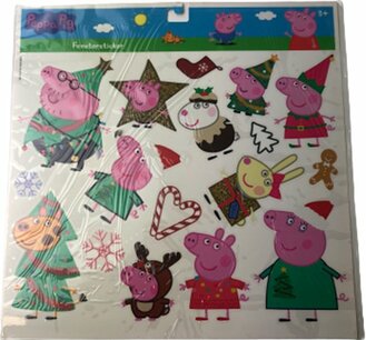 Peppa Pig Kerst raamstickers - Multicolor - Kunststof - Cadeau - Raam plak stickers - Kerstman stickers - Kerst - 38 x 38 cm Peppa Pig Kerst raamstickers - Multicolor - Kunststof - Cadeau - Raam plak stickers - Kerstman stickers - Kerst - 38 x 38 cm