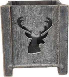 Theelichthouder Hert - Grijs - Hout / Glas - 8.5 x 8.5 cm - Waxinelichthouder – Waxinelicht – Gezellig – Sfeer – Kerst – Feestdagen – Licht – Wintertijd – Herfst – Thuis – Woonkamer – Interieur – Decoratie – Cadeau Theelichthouder Hert - Grijs - Hout / Glas - 8.5 x 8.5 cm - Waxinelichthouder – Waxinelicht – Gezellig – Sfeer – Kerst – Feestdagen – Licht – Wintertijd – Herfst – Thuis – Woonkamer – Interieur – Decoratie – Cadeau