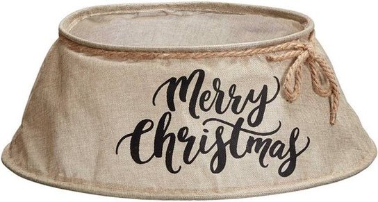 Kerstboomrok Merry Christmas OWEN - Bruin / Zwart - Imitatie Linnen - Kerstboom Mand - Ø 40 x 60 x 25 cm Kerstboomrok Merry Christmas OWEN - Bruin / Zwart - Imitatie Linnen - Kerstboom Mand - Ø 40 x 60 x 25 cm