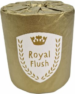 Feestelijke toiletrol "Royal Flush" - Goud - Papier Feestelijke toiletrol "Royal Flush" - Goud - Papier