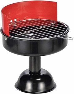 BBQ Grill Asbak - Rond - Zwart / Rood - Metaal - 16 x 12 cm BBQ Grill Asbak - Rond - Zwart / Rood - Metaal - 16 x 12 cm
