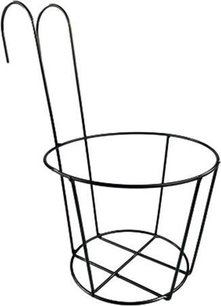 Industriële Pothanger RAYDEN - Balkon Bloempot / Balkonbak - Zwart - ø 30cm - Metaal Industriële Pothanger RAYDEN - Balkon Bloempot / Balkonbak - Zwart - ø 30cm - Metaal