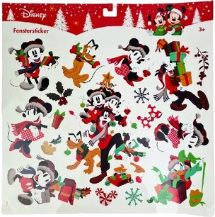 Disney Raamstickers Mickey Minnie Mouse Goofy & Meer- Rood / Bruin - Kerst - Kunststof - 38 x 32 cm - 3+ Disney Raamstickers Mickey Minnie Mouse Goofy & Meer- Rood / Bruin - Kerst - Kunststof - 38 x 32 cm - 3+