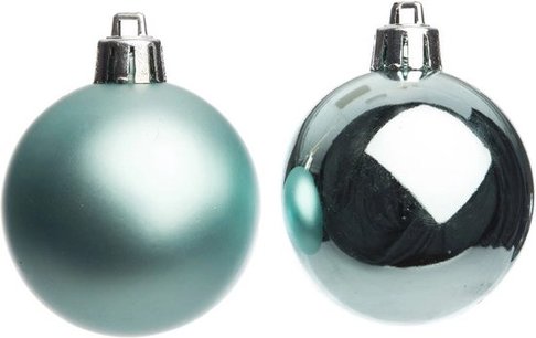 Luxe Kerstballen Set - Blauw - Glans / Mat - Kunststof - Ø 6 cm - Set van 12 Luxe Kerstballen Set - Blauw - Glans / Mat - Kunststof - Ø 6 cm - Set van 12