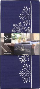Kerst tafelloper JOHNNY - Blauw/Wit - Polyester - 40x140cm - Rechthoek - Feestdagen - Kerst Kerst tafelloper JOHNNY - Blauw/Wit - Polyester - 40x140cm - Rechthoek - Feestdagen - Kerst