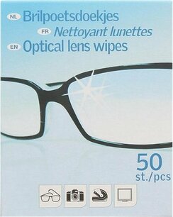 Brillendoekjes 50 pcs - Wit - Set van 2