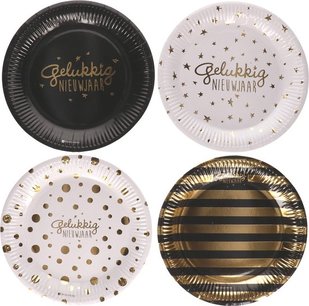 Gelukkig nieuwjaar! bordjes Feestbordjes - Multicolor - Karton - Set van 8 - Feestdagen - Feest - Oudjaar - Nieuwjaar - Oud en Nieuw Gelukkig nieuwjaar! bordjes Feestbordjes - Multicolor - Karton - Set van 8 - Feestdagen - Feest - Oudjaar - Nieuwjaar - Oud en Nieuw