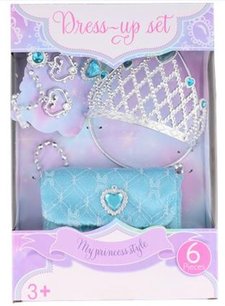 Prinsessen verkleed set "My Princess Style" - Blauw / Zilver - Kunststof - One Size - Set van 6 - Vanaf 3 jaar - Verkleden - Prinsessen - Prinses - Disney Princess Prinsessen verkleed set "My Princess Style" - Blauw / Zilver - Kunststof - One Size - Set van 6 - Vanaf 3 jaar - Verkleden - Prinsessen - Prinses - Disney Princess