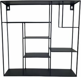 Industrieel wandrek met vakken DECLAN - Zwart - Metaal - 37 x 10 x 37 cm - Decoratie - Interieur - Design - Industrieel - Rek - Muur - Muurdecoratie Industrieel wandrek met vakken DECLAN - Zwart - Metaal - 37 x 10 x 37 cm - Decoratie - Interieur - Design - Industrieel - Rek - Muur - Muurdecoratie